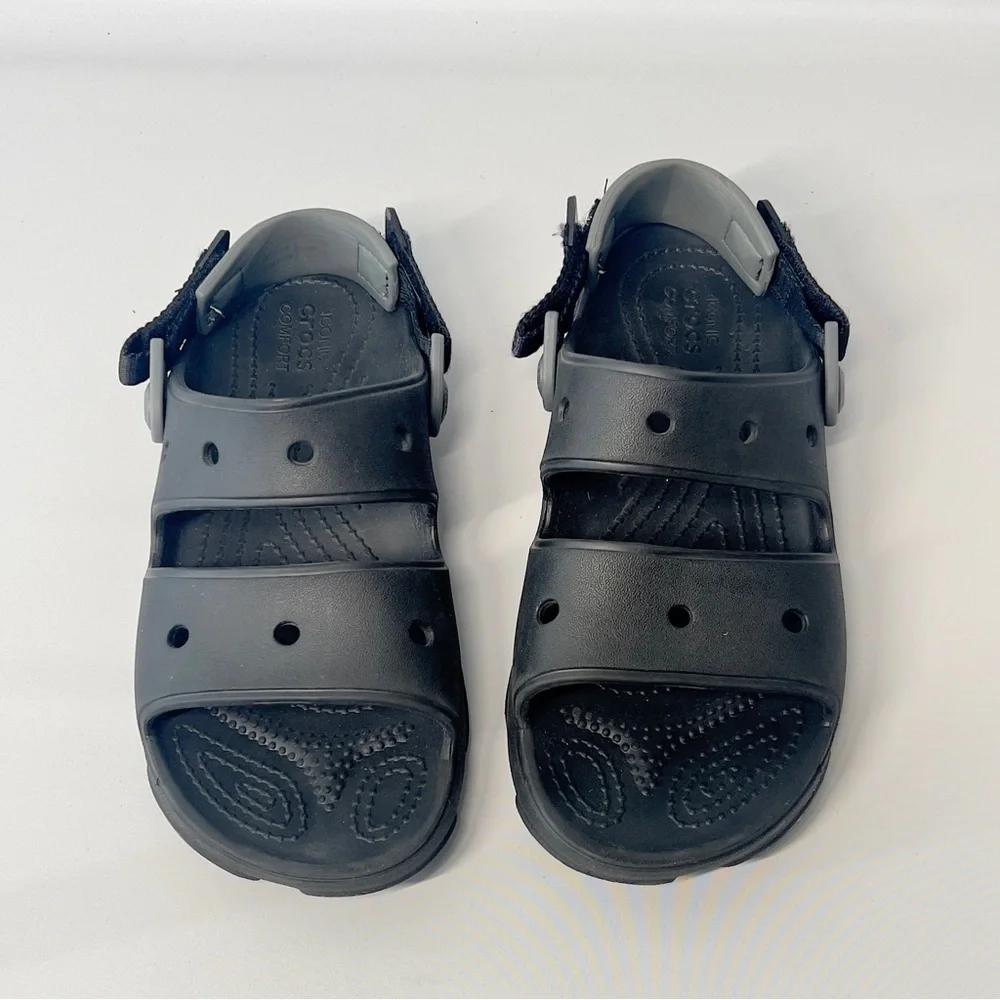 CROCS Boys Size 4 Slip On Black Summer Outdoor Water Shoe